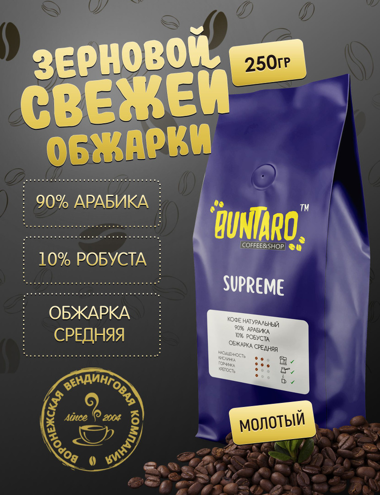 Кофе натуральный молотый BUNTARO SUPREME (БУНТАРО СУПРЕМ), 250 гр.  #1