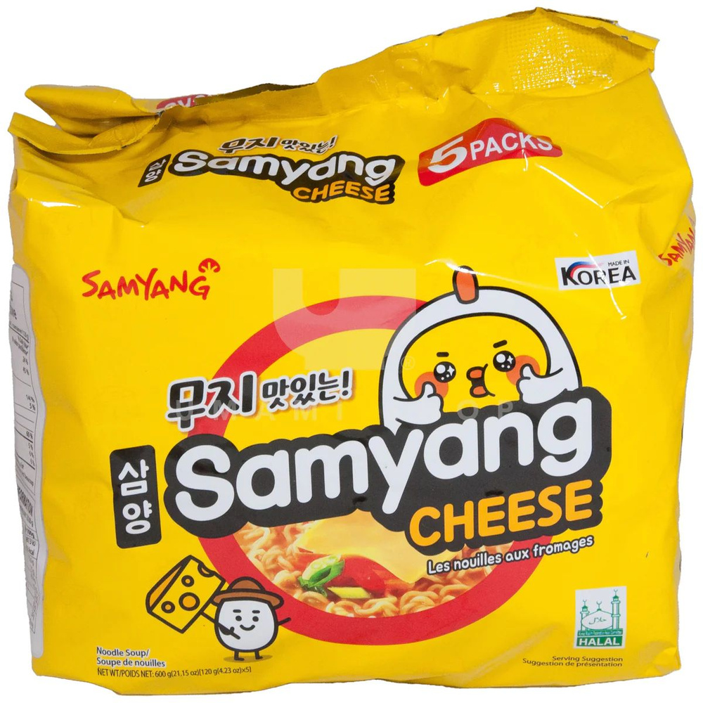 Samyang Cheese 600 грамм 5 штук упаковка суп лапша быстрого приготовления  #1