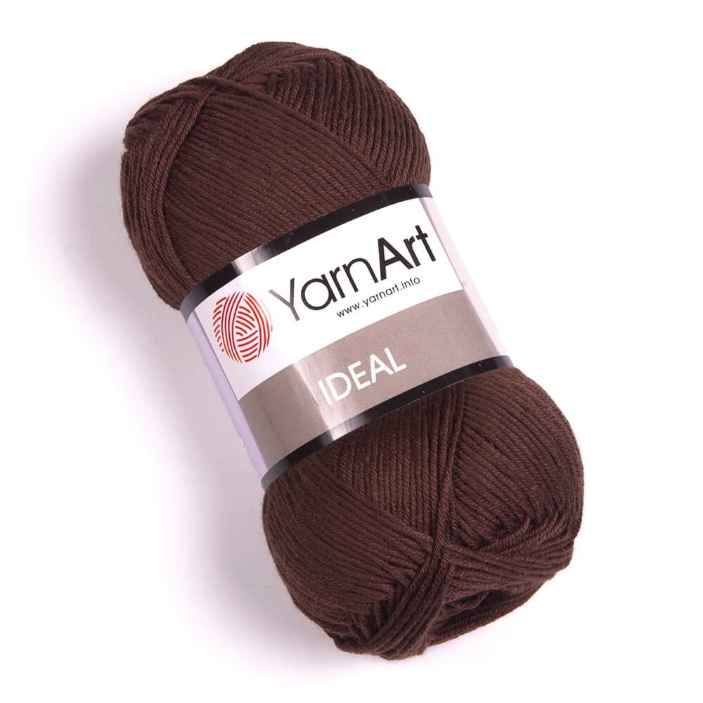 Пряжа Ideal YarnArt - 2 мотка (232-коричневый) 50гр, 170м, 100% хлопок #1