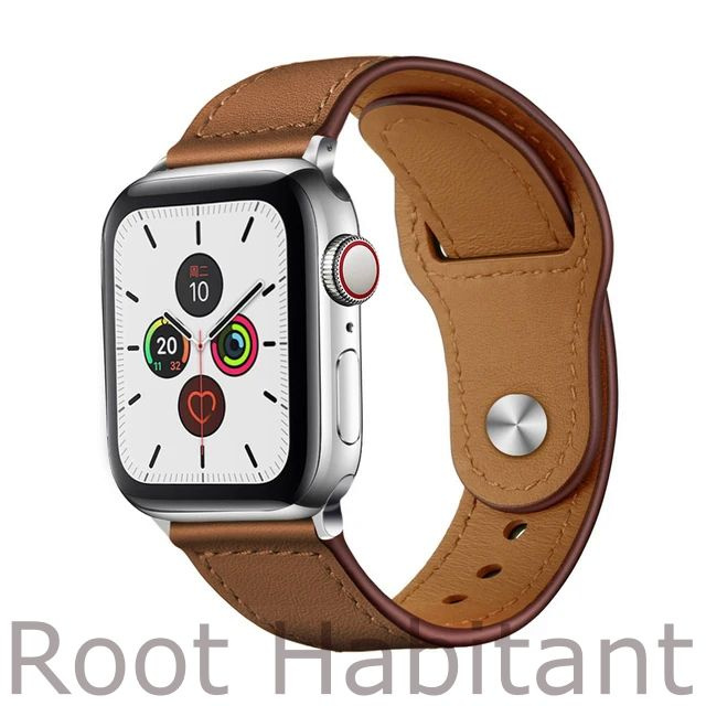 Кожаный ремешок для Apple Watch 3 4 5 6 7 8 9 SE Ultra, в корпусах 42, 44, 45, 49. Коричневый / Brown #1