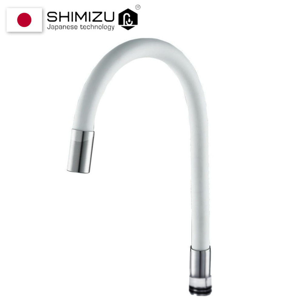 Излив гибкий SHIMIZU для смесителя, силиконовый, белый Уцененный товар  #1