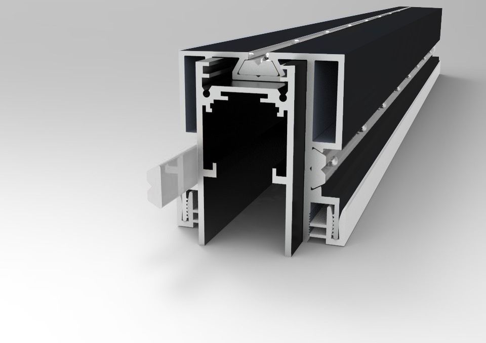 Профиль для SKYLINE 48 с демпф. системой в натяжной потолок (ПВХ+ТКАНЬ) ST LUCE цвет черный магнитная #1
