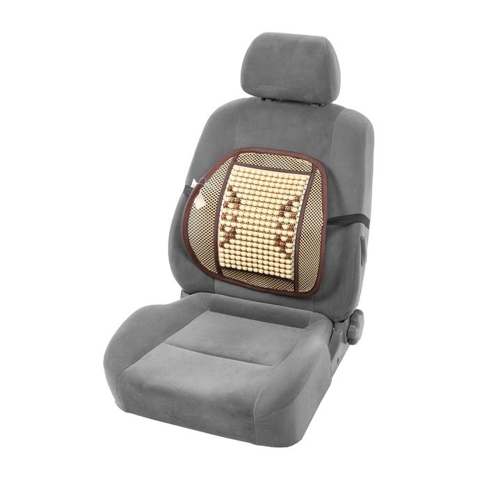 Ортопедическая спинка на сиденье с массажером, 40x40 см, бежевый  #1