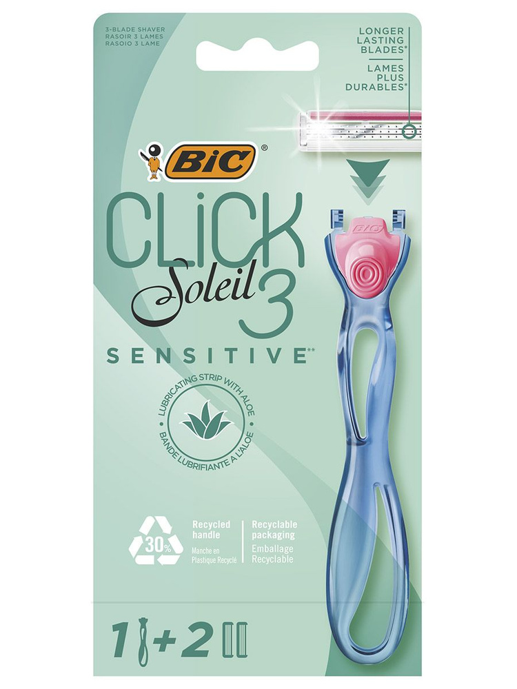 Bic Бритва женская набор Click Soleil 3 Sensitive 3-лезвия+2 кассеты #1