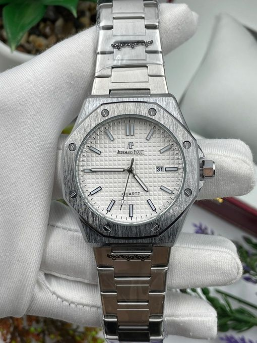 Мужские наручные часы в металлическом корпусе с сапфировым стеклом Audemars Piguet в подарочной коробке #1