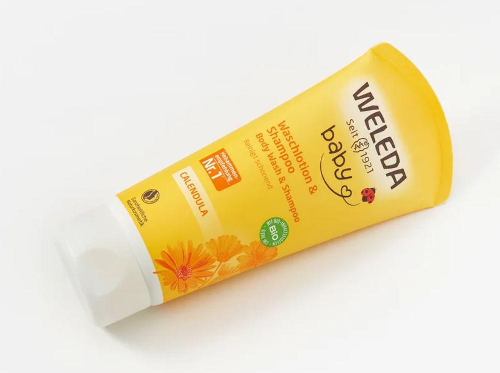 Шампунь-гель детский для волос и тела С КАЛЕНДУЛОЙ WELEDA calendula baby wash & shampoo 200 мл, Швейцария #1