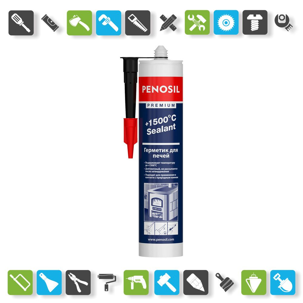 Герметик Penosil Premium +1500 C Sealant, для печей и каминов (280 мл) #1