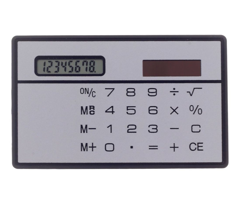 Калькулятор карманный плоский, 8-разрядный, работает от света, 8 x 5 см  #1