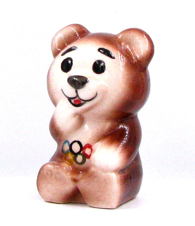 Мишка олимпийский малый фарфоровая статуэтка #1