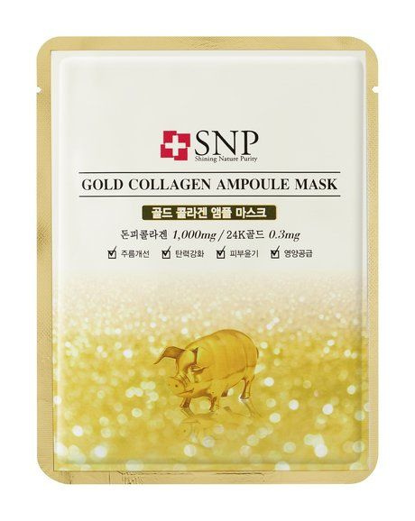 Тканевая маска для лица против морщин с 24К золотом и коллагеном Gold Collagen Ampoule Mask, 25 мл  #1