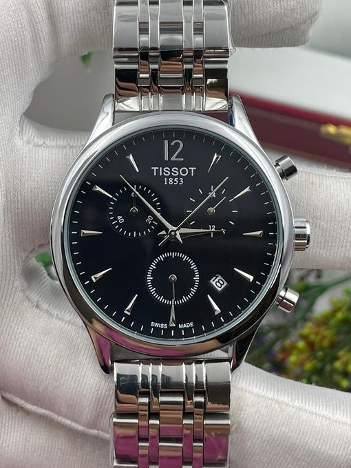 Мужские наручные часы TISSOT с металлическим ремешком в подарочной упаковке  #1