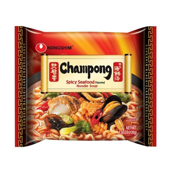 Лапша быстрого приготовления Чампонг с морепродуктами Nongshim, пачка 130 гр. (Корея)  #1