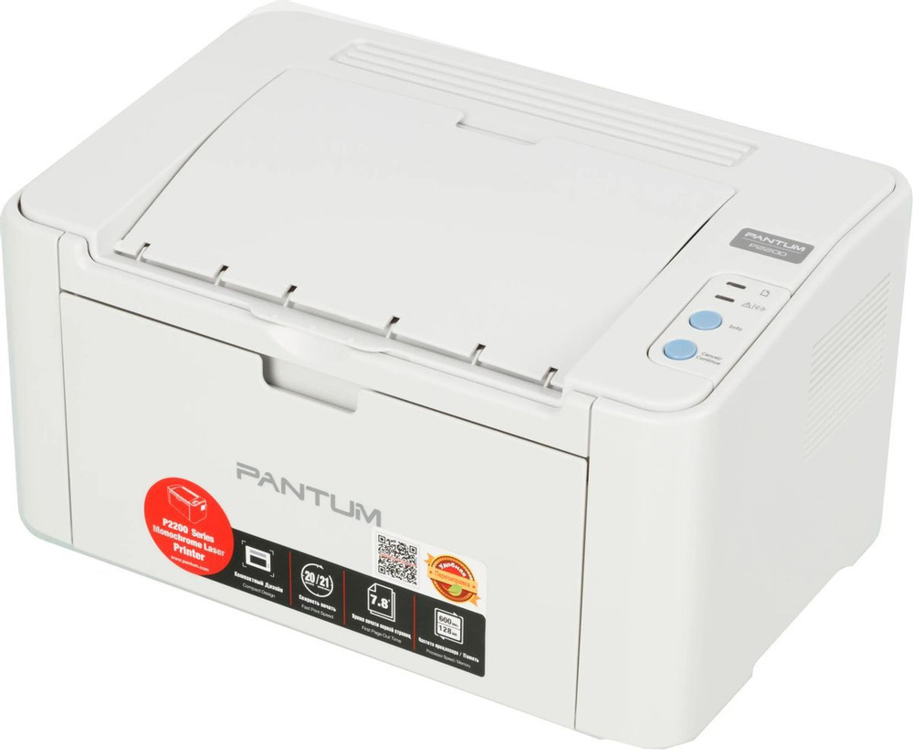 Принтер лазерный Pantum P2200 черно-белая печать, A4, цвет серый  #1