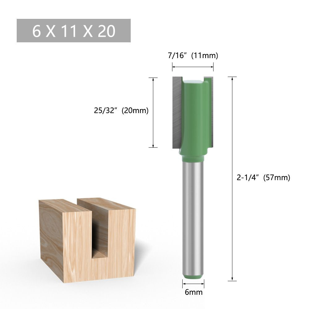 Фреза по дереву пазовая прямая 11 х 20 ммхвостовик 6 мм #1