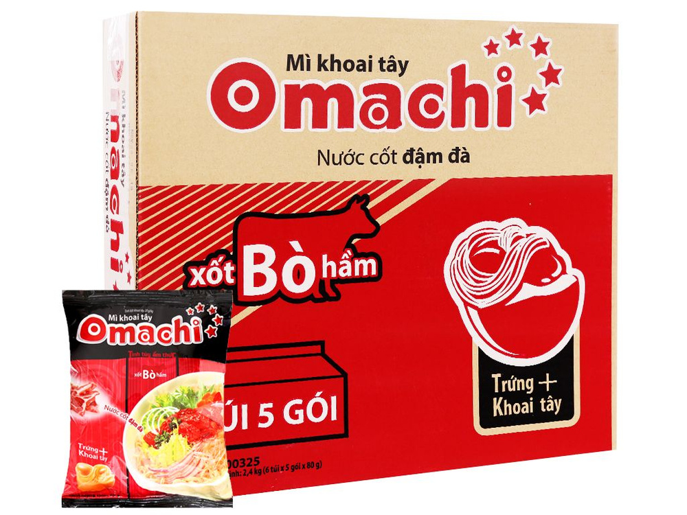 Лапша быстрого приготовления Omachi со вкусом тушеной говядины (30шт. по 80 г)  #1