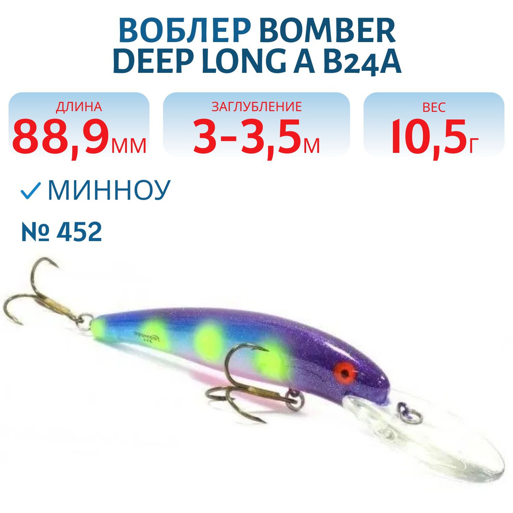 Воблер BOMBER Deep Long A B24A, цвет 452 #1