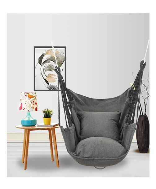Подвесной кресло гамак с подушками Valery. Цвет серый #1