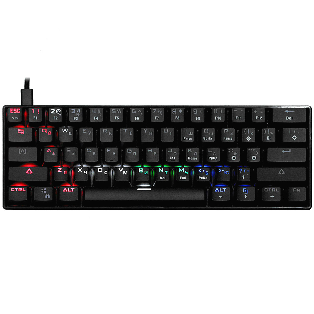 DEXP Игровая клавиатура проводная Tanto RGB, (Outemu Red), Русская раскладка, черный  #1