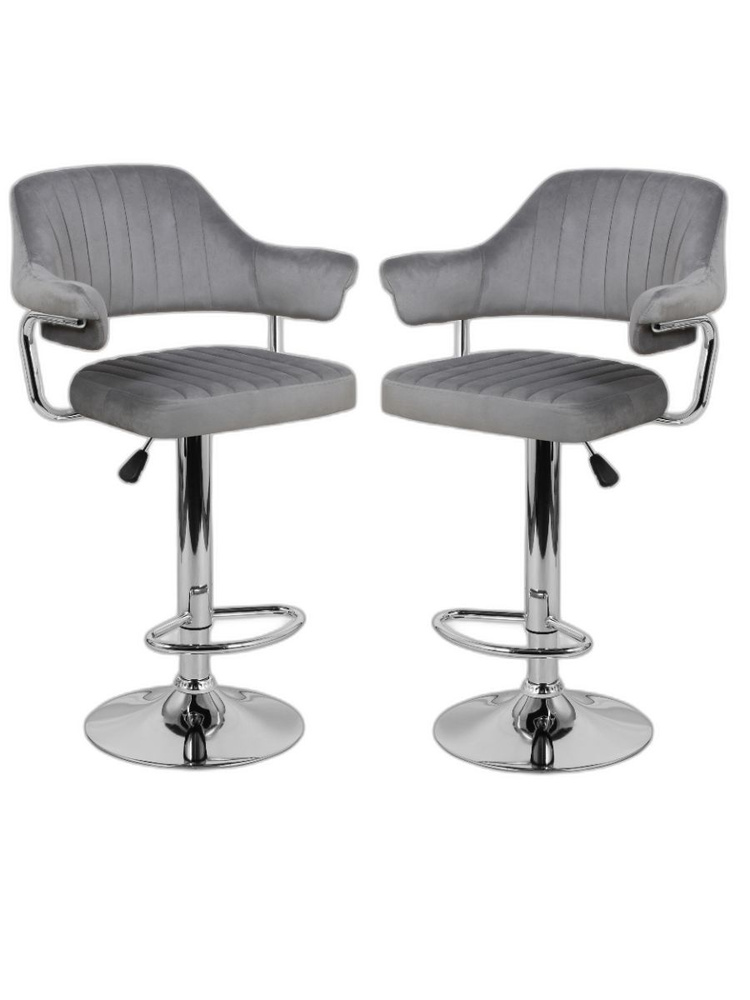 Комплект барных стульев Чарли Эколайн серого цвета. Барные стулья 2 шт .  #1
