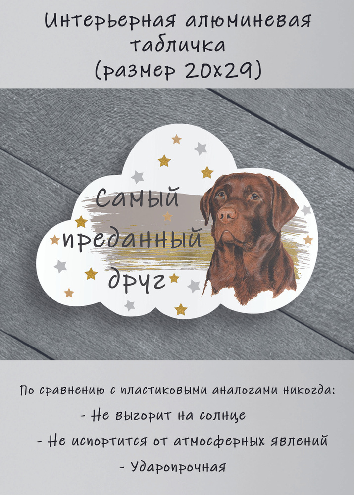 Табличка cooperative.moscow " Лабрадор шоколадный " (табличка Лабрадор ) 29х20х0,4 см  #1