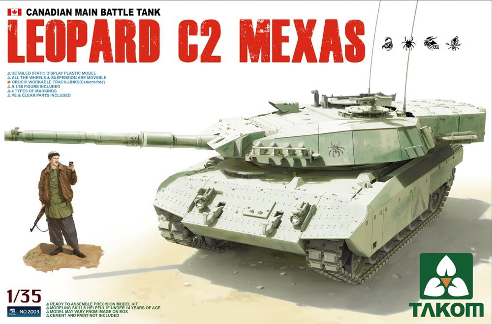 Сборная модель танка TAKOM Танк Canadian Main Battle Tank Leopard C2 Mexas, масштаб 1/35  #1