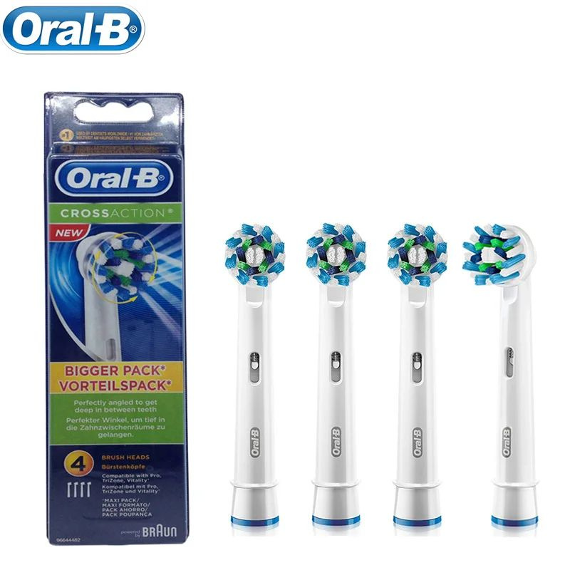 Сменные насадки для зубных щеток Braun Oral-B Cross Action от Oral-B EB50, упаковка из 4шт  #1