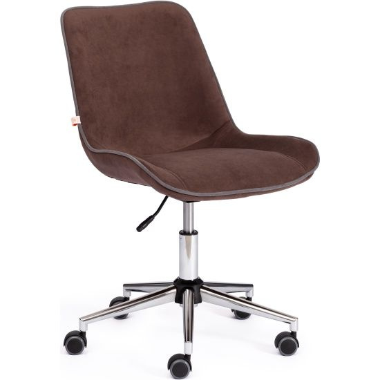 Кресло офисное TETCHAIR STYLE флок, коричневый, 6 #1