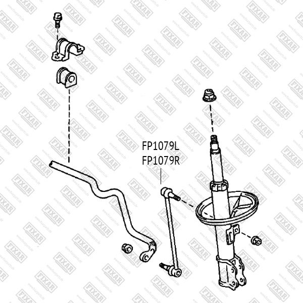 тяга стабилизатора передняя левая toyota camry 96- lexus rx300 00- FIXAR FP1079L, oem 4881006030  #1