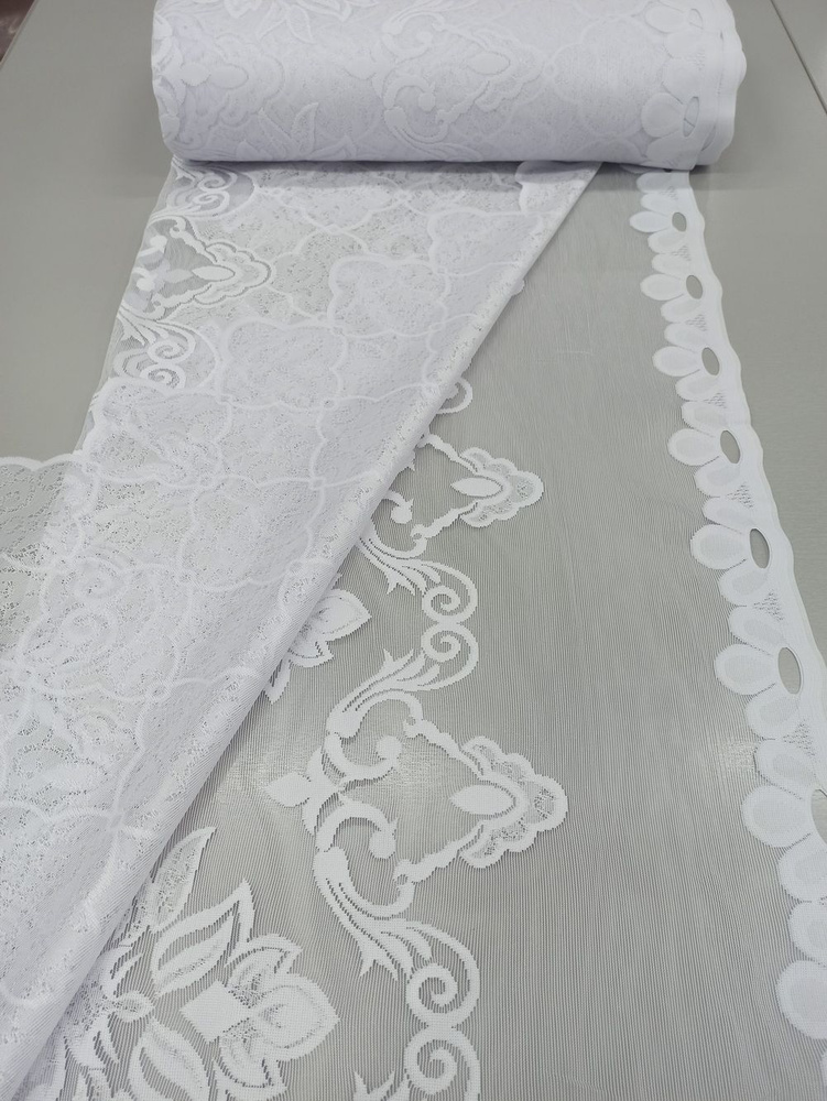 Ткань для штор /Viva текстиль/тюль жаккард, высота 100 см, на отрез 1 метра, ткань отправляется единым #1