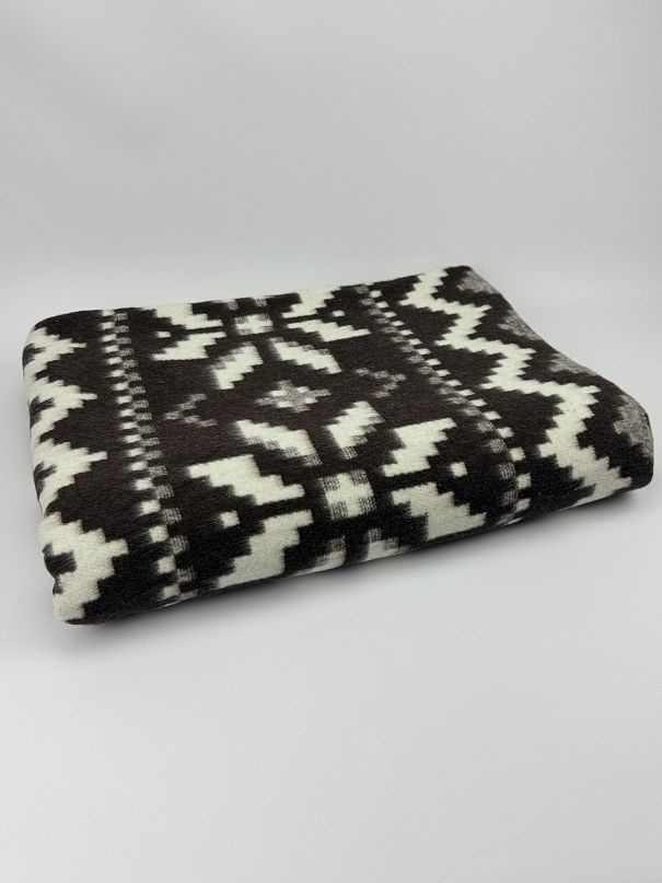 Одеяло байковое хлопок жаккард Снежинки шоколад в канте 140х205 см  #1
