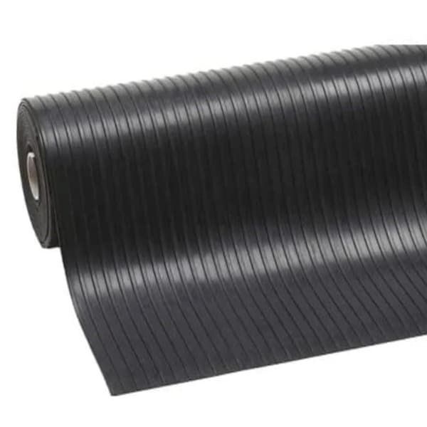 Резиновая рулонная дорожка Rubber Matting 1,2x4м h3 мм "Штрих" ("Рифленка") (черная)  #1