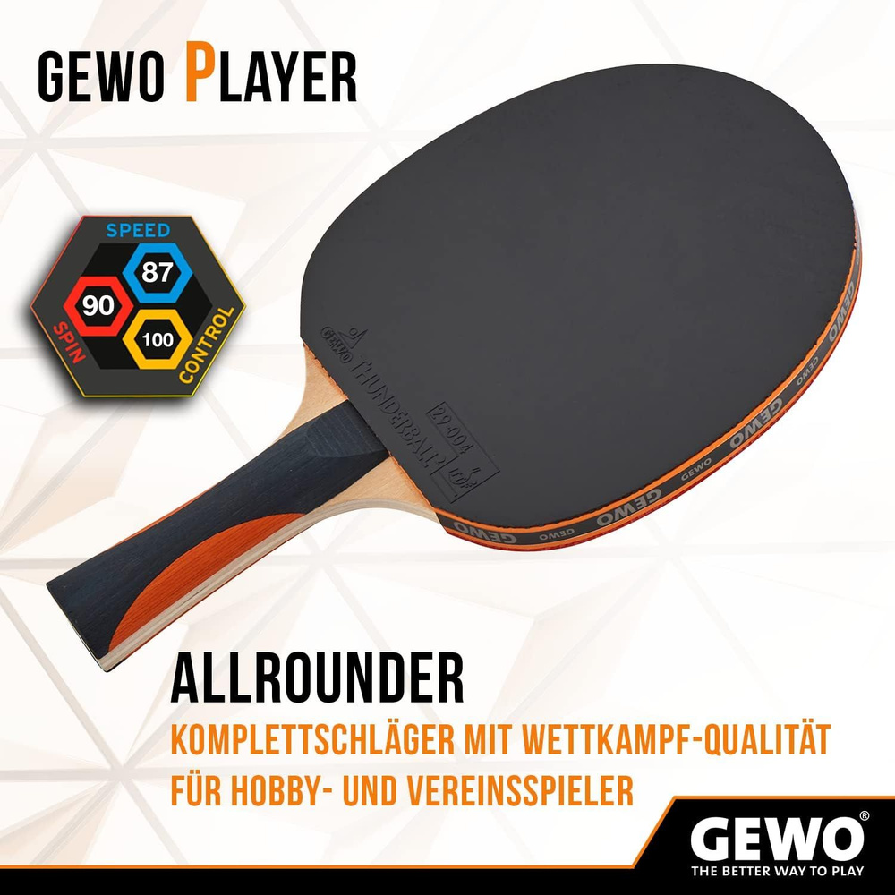 Ракетка для настольного тенниса GEWO Player with Thunderball2 fl #1