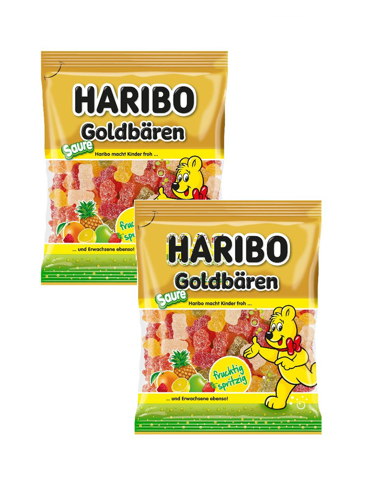 Мармелад Haribo Goldbaren Saure / Медвежата кислые, 175 г х 2 шт #1