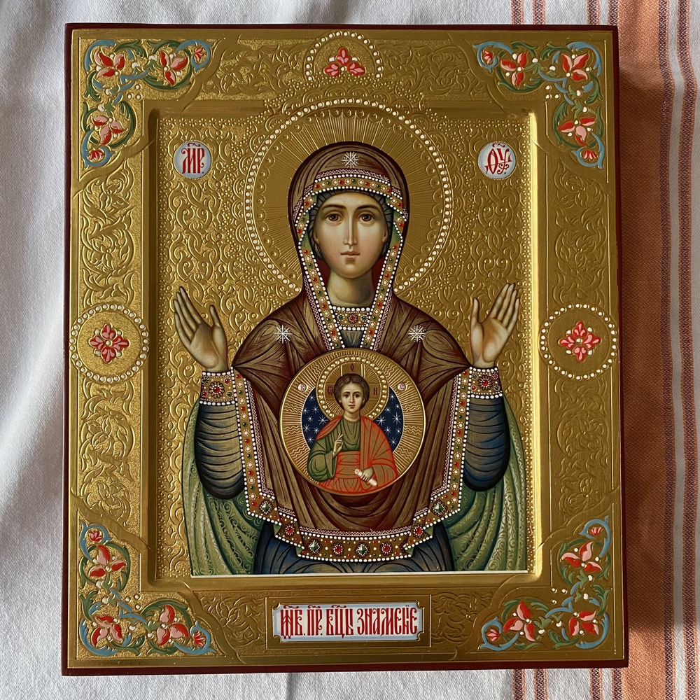 икона рукописная Пр.Богородица Знамение #1