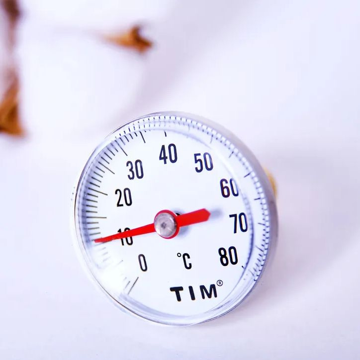 Термометр "малый" с гильзой 1/4" (0-80 С), TIM, арт. Y-40T-80 #1