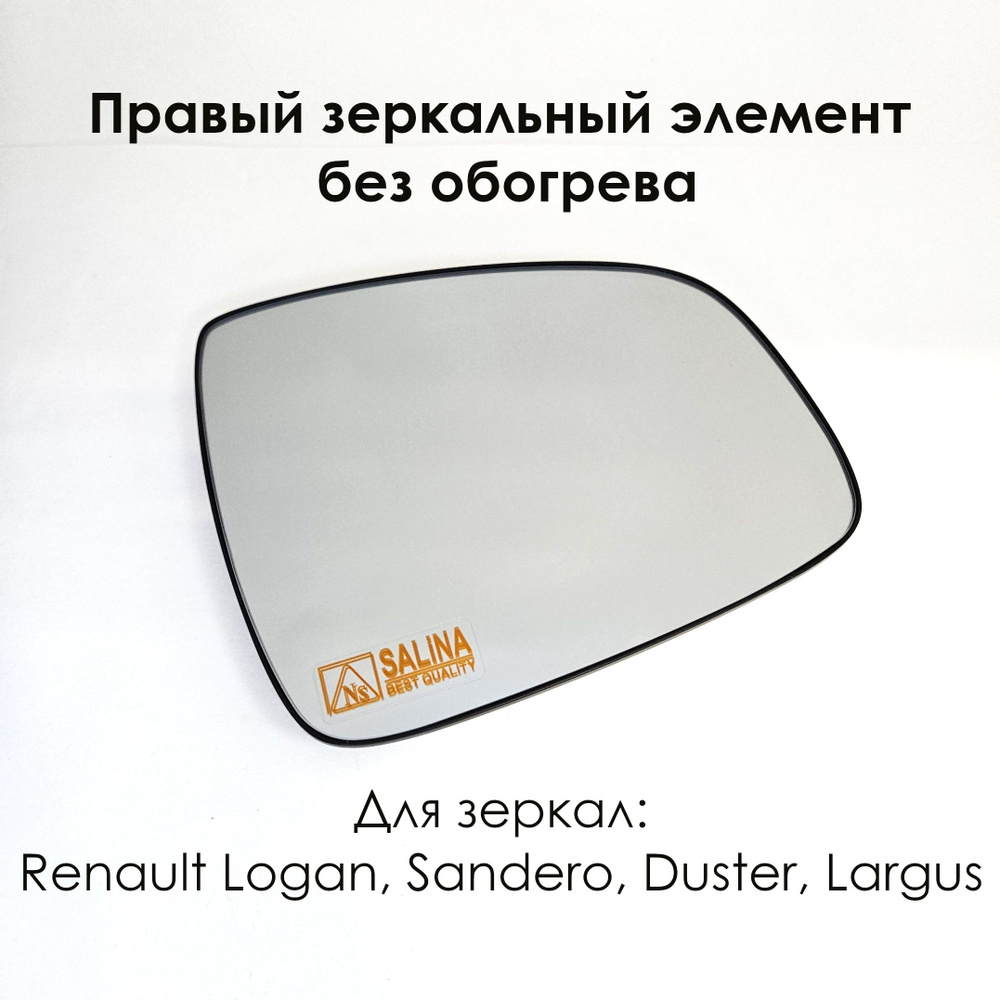 Правый зеркальный элемент Рено Логан/Renault Logan, Сандеро/Sandero, Дастер/Duster, Ларгус/ Largus нейтральный #1