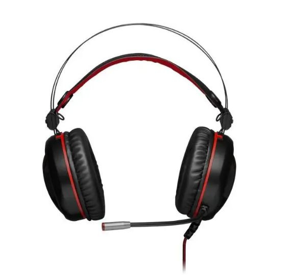 Redragon Наушники проводные с микрофоном, 3.5 мм, USB, черный, красный  #1