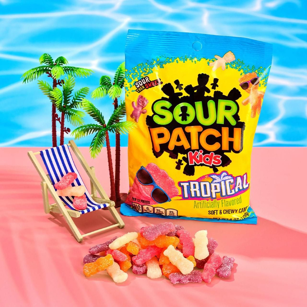 Кислые конфеты Sour Patch tropical, 100 грамм #1