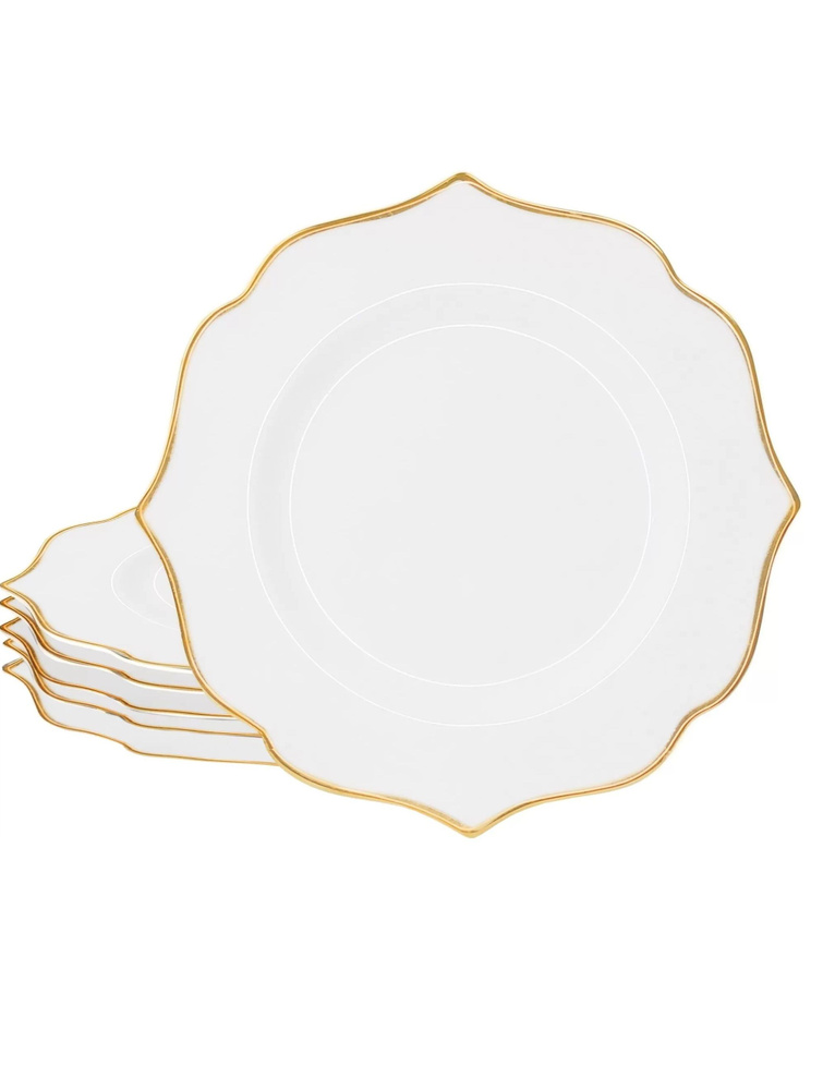 Набор из 6 плоских тарелок "Магнолия золотая" д. 21 см #1