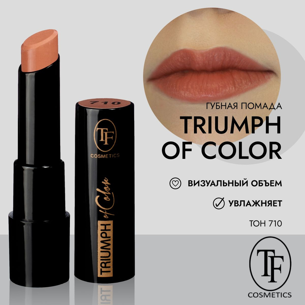 Губная помада стойкая увлажняющая TF Cosmetics TRIUMPH of Color CZ21 тон 710  #1