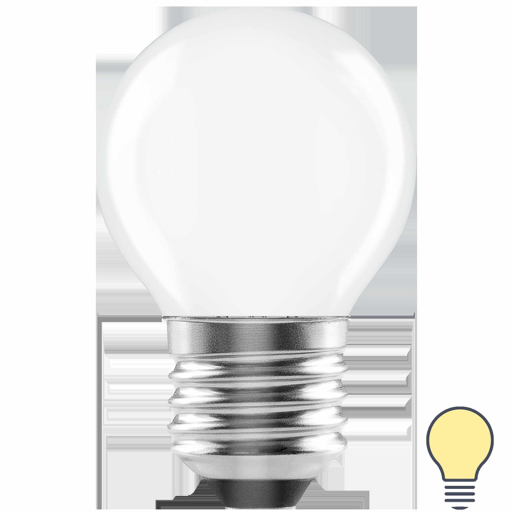 Lexman Лампочка Лампа светодиодная E27 220-240 В 6 Вт шар матовая 750 лм теплый белый свет, E27, 1 шт. #1