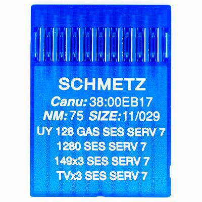 Иглы промышленные Schmetz UY 128 GAS SES SERV7 №75, для плоскошовных машин, 10 шт.  #1