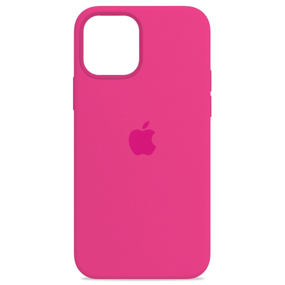 Силиконовый чехол для смартфона Silicone Case на iPhone 14 / Айфон 14 с логотипом, темная фуксия  #1