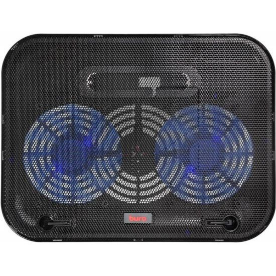 Подставка для ноутбука тихая Buro BU-LCP140-B214H черный, 14", металл, пластик, LED подсветка, 2 больших #1