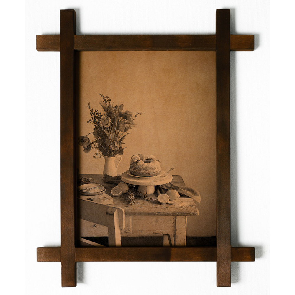 Картина "Десерт с лимонами, натюрморт", гравировка на натуральной коже, интерьерная для украшения и декора #1
