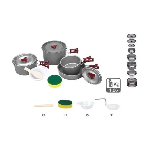 Набор посуды BRS: 3 кастрюли, 1 сковородка, (4 - 5 персон) #1