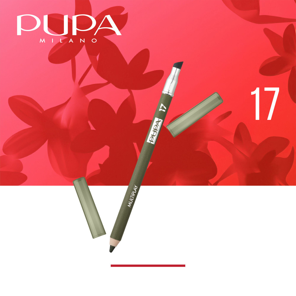 PUPA Карандаш для век с аппликатором Multiplay Eye Pencil тон 17 еловый зеленый  #1