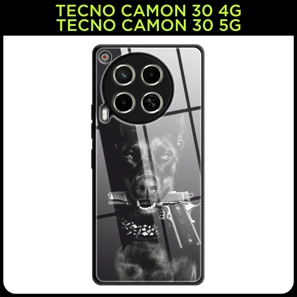 Стеклянный чехол на Tecno Camon 30 4G/Tecno Camon 30 5G / Текно Камон 30 4G/Текно Камон 30 5G с принтом #1