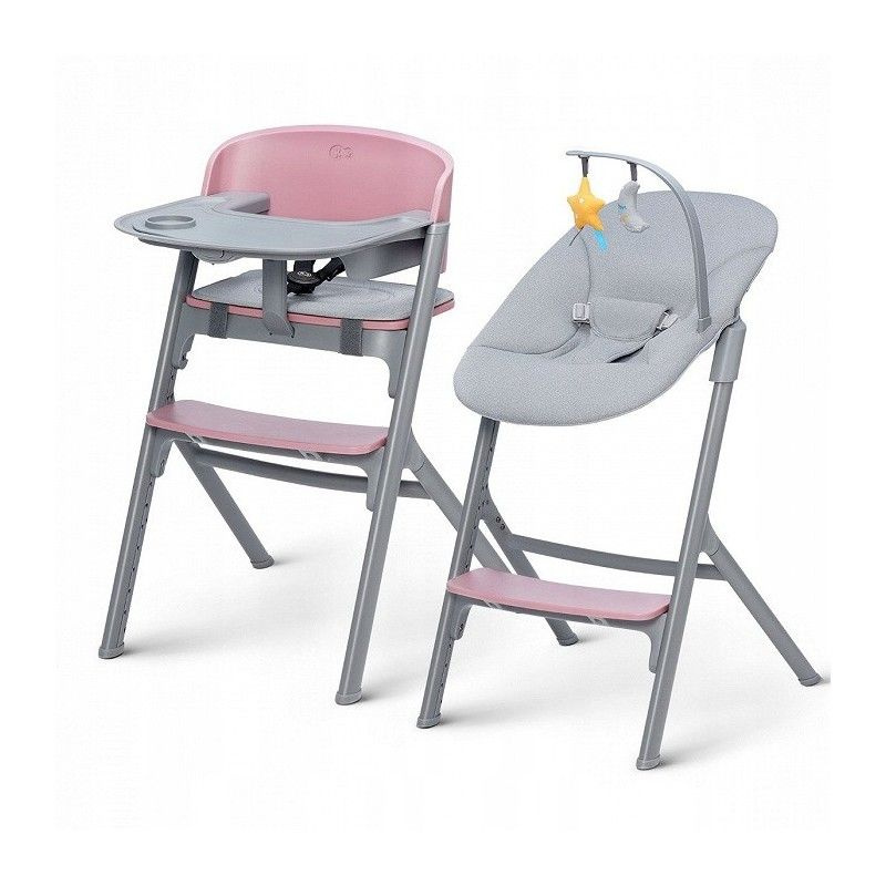 Стульчик для кормления Kinderkraft LIVIY + кресло-качалка CALMEE, розовый  #1