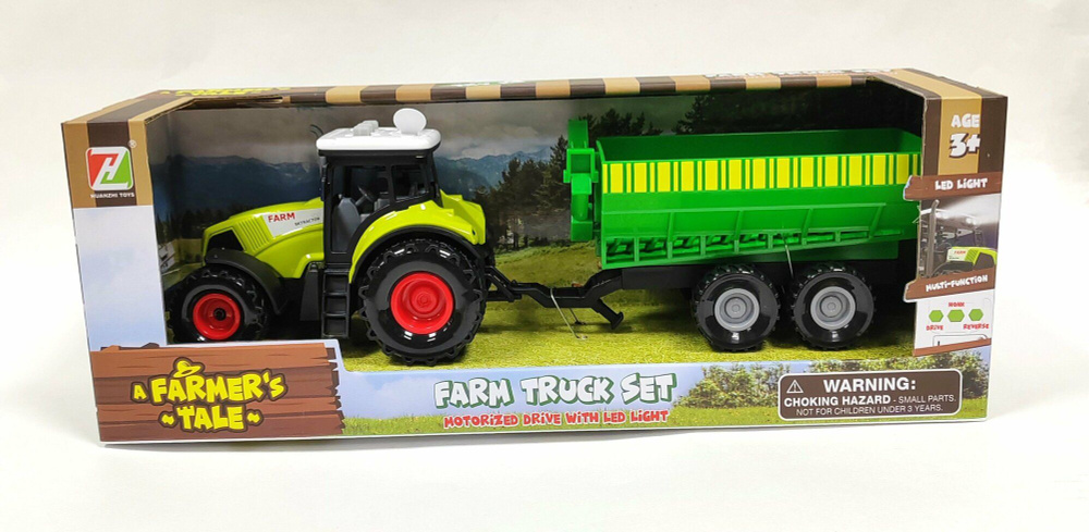 Трактор с прицепом "Farmers Tale": свет, звук, батарейки в комплекте  #1
